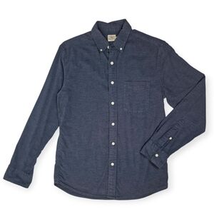 Faherty Movement Shirt Stretch Oxford Blue Button Front Long Sleeve Size S